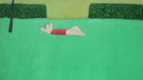 Grüner Tag, Öl auf LW 2023, 70 x 65 cm 
